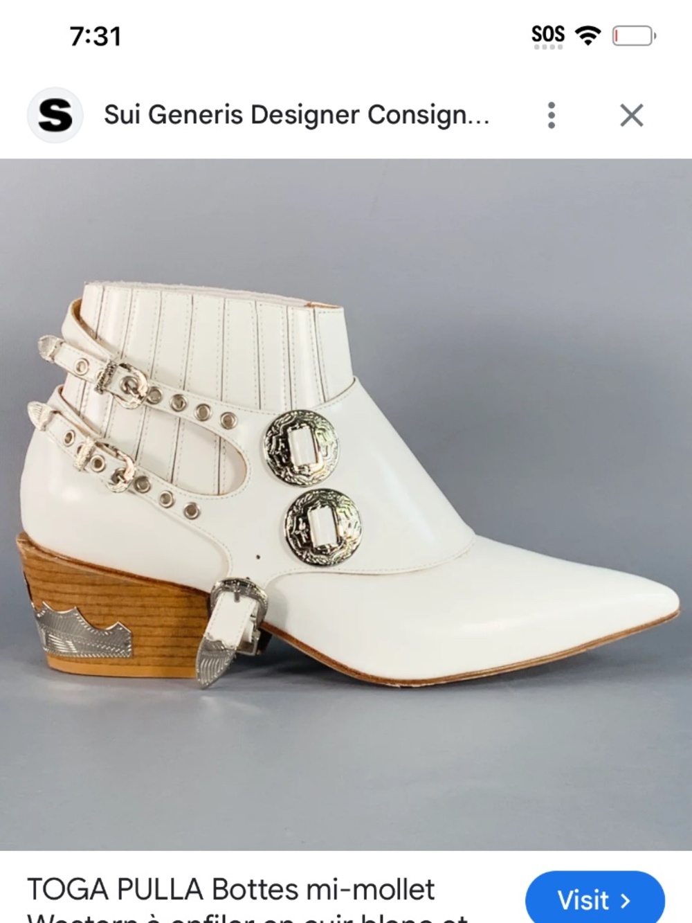 Toga Pulla White Harness Ankle Boots Western 37 - Picture 16 of 16